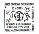 ANNULLO PER I 36 ANNI PALLAVOLO CROTONE