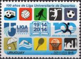 URUGUAY UN FRANCOBOLLO PER IL CENTENARIO DELLA LIGA